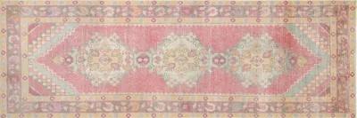 1960s Turkish Oushak Runner -3'x 9'3" - Nalbandian - pink