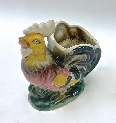 Small Antique Chicken Cachepot - Vermilion Designs - Black