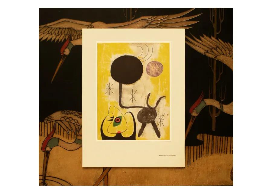 Miró - Woman & Birds in Front of the Sun - Yellow