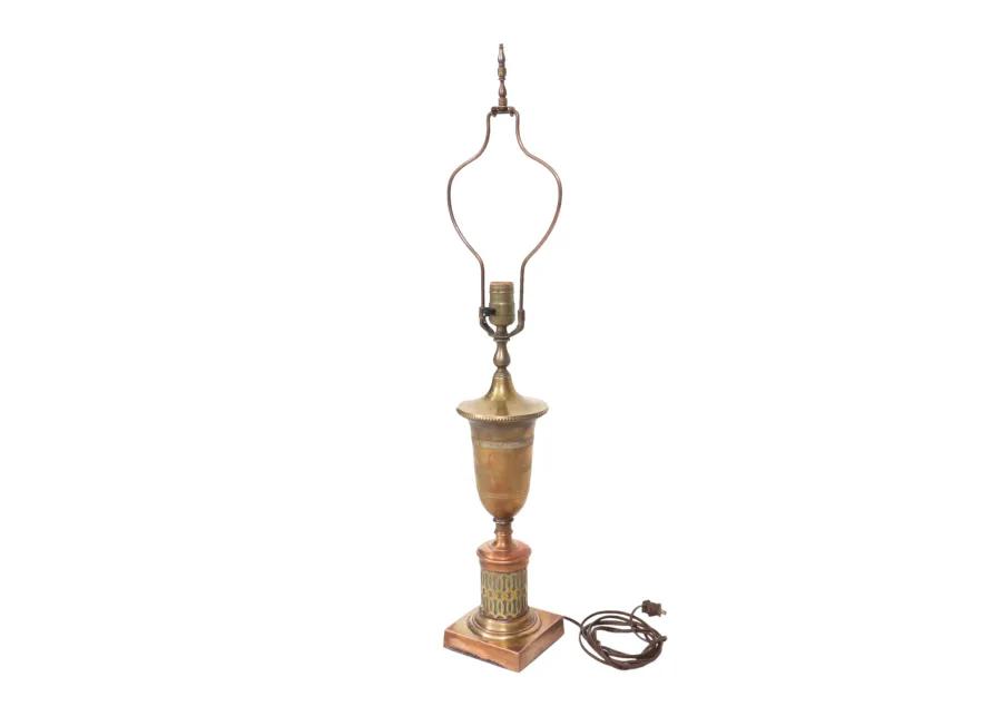 Indian Copper & Teal Table Lamp - Interesting Things