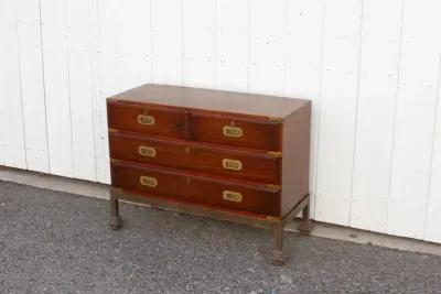 19th C. English Mahogany Campaign Chest - de-cor - Brown