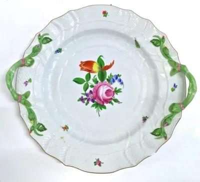 Herend Floral & Vine Serving Plate - Vermilion Designs - Green