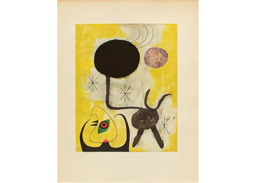 Miró - Woman & Birds in Front of the Sun - Yellow