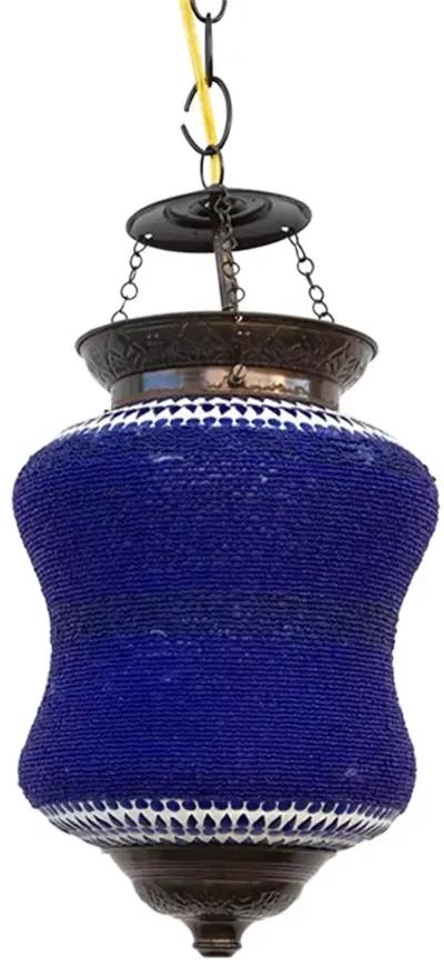 Blue Beaded Pendant Lamp - de-cor