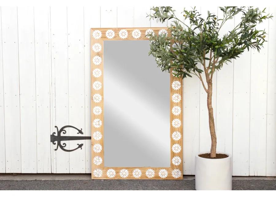 Bleached Blossom Mother of Pearl Mirror - de-cor - Beige