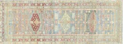 1940s Persian Melayer Runner -2'7" x7'3" - Nalbandian - Blue