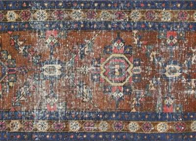 1920s Persian Heriz Runner - 2' x 9' - Nalbandian - Blue