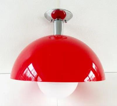 1960s Domed Semi-Flush Lights - Set of 2 - C the Light Interiors - Red