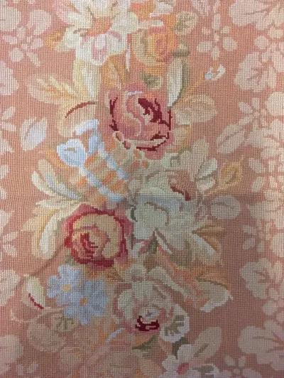 47"x 68" Floral Aubusson/Needlepoint Rug - Vermilion Designs - Beige - Beige