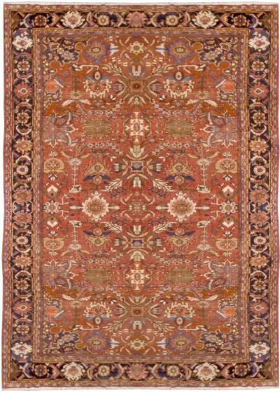 Antique Persian Mahal Rug 9'2 X 12'8 - Orange - Orange