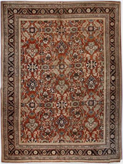 Persian Mahal Rug 8'11 X 11'8 - Red - Red