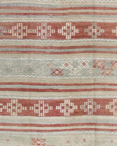 Turkish Flatweave Jajim Area Rug 5'3X9'1 - Red - Red