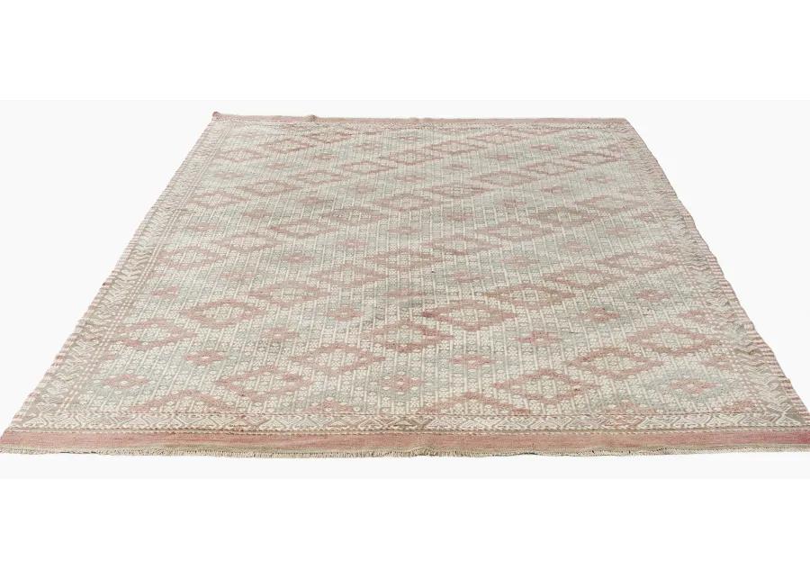 Turkish Jajim Flatweave Rug 5'1 X 8'11 - Pink - Pink