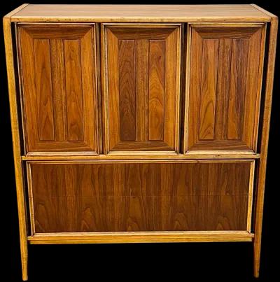 1960s Walnut Wood Highboy Dresser - 2-b-Modern - Brown