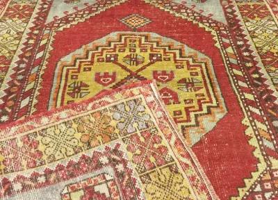 1960s Turkish Oushak Rug - 3'9"x5'9" - Nalbandian - Orange - Orange