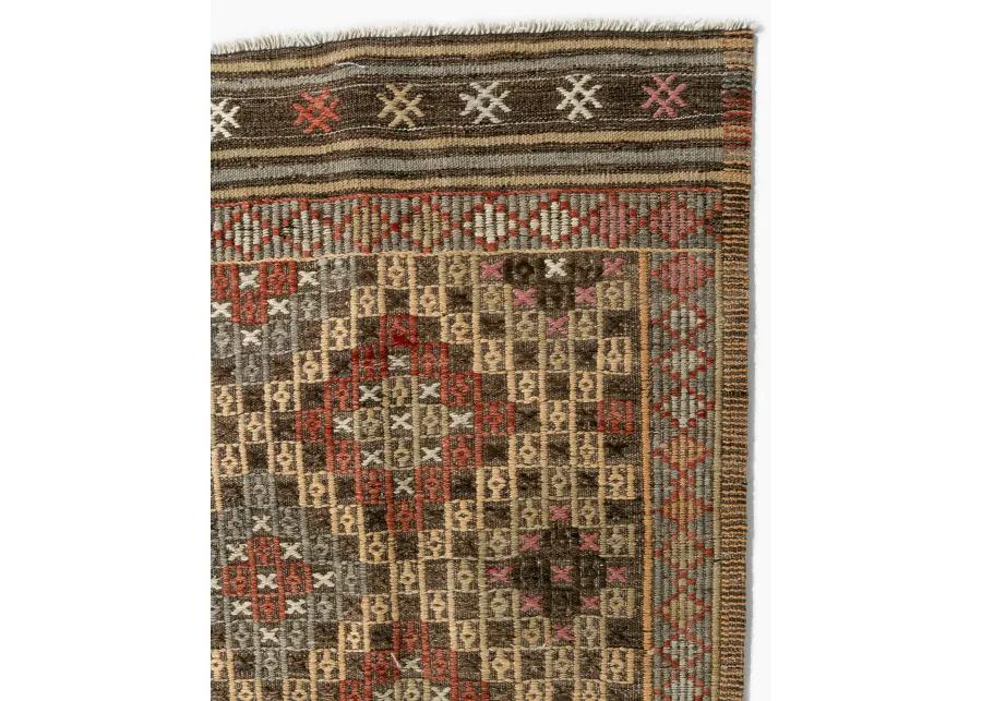 Turkish Jajim Flatweave Area Rug 5'2x9'7 - Red - Red