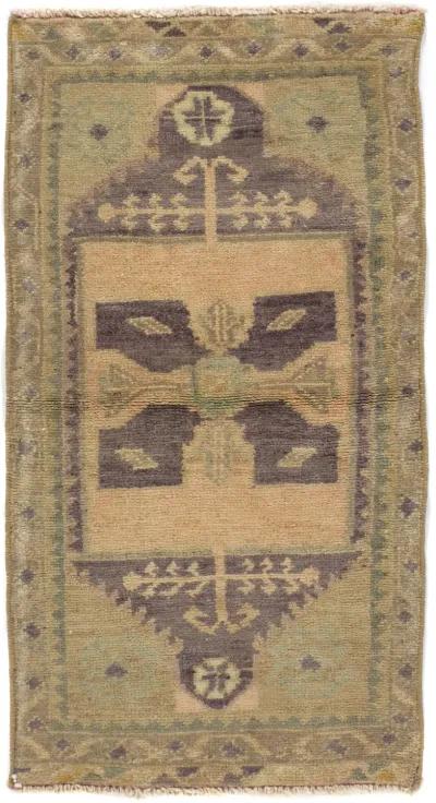 Turkish Yastik Hand Knotted 1'7" X 3'1 - Green