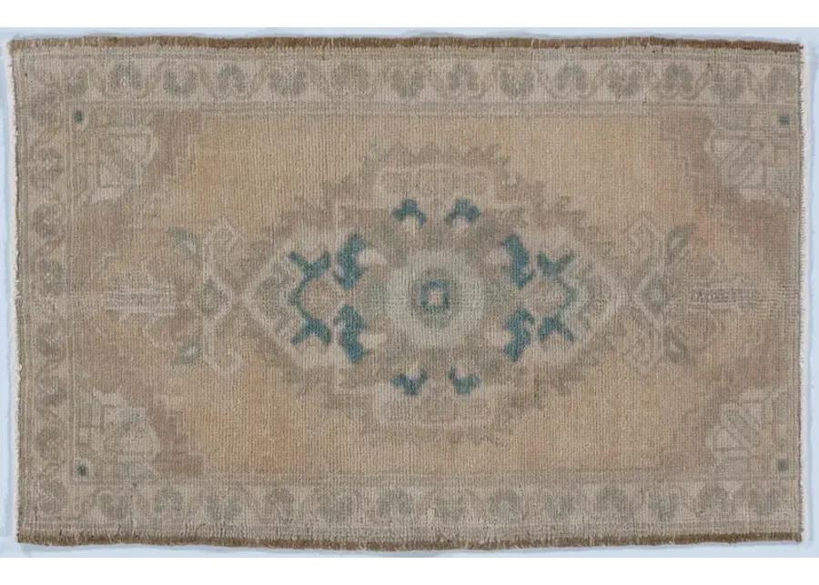 Turkish Yastik Area Rug 1'10 X 2'11 - Beige - Beige