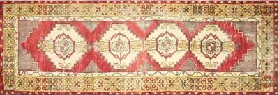 1960Turkish Oushak Runner - 2'10"x9'7" - Nalbandian - Orange