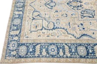 Antique Persian Heriz Rug - Apadana - Blue - Blue