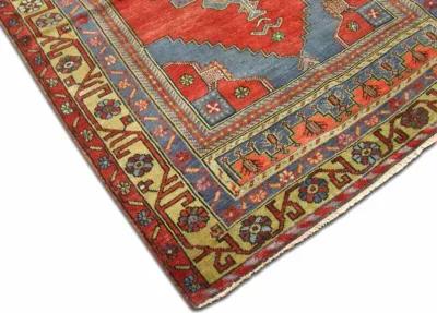 1960s Turkish Oushak Runner - 3'10"x10'1" - Nalbandian - Red