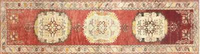 1960s Turkish Oushak Runner - 3'2"x11'6" - Nalbandian - Red