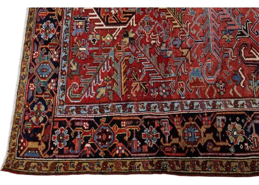 Antique Persian Heriz Rug - Apadana - Red - Red