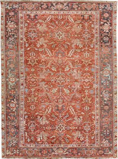 Antique Persian Heriz Rug - Apadana - Orange - Orange