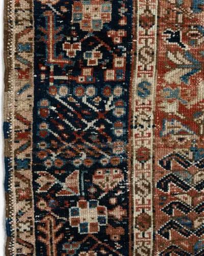 Antique Persian Heriz Area Rug 4'8 X 6'1 - Beige - Beige