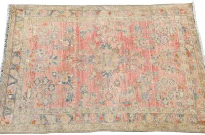 Antique Persian Kashan Rug - Apadana - Pink - Pink