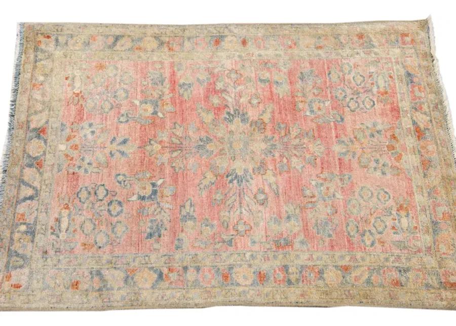 Antique Persian Kashan Rug - Apadana - Pink - Pink