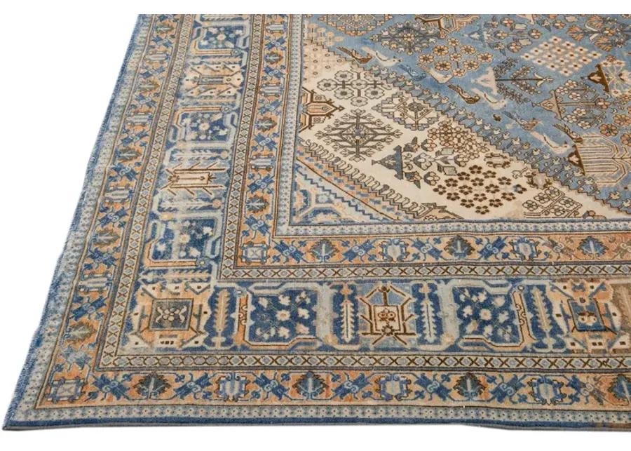 Antique Persian Tabriz Rug - Apadana - Blue - Blue