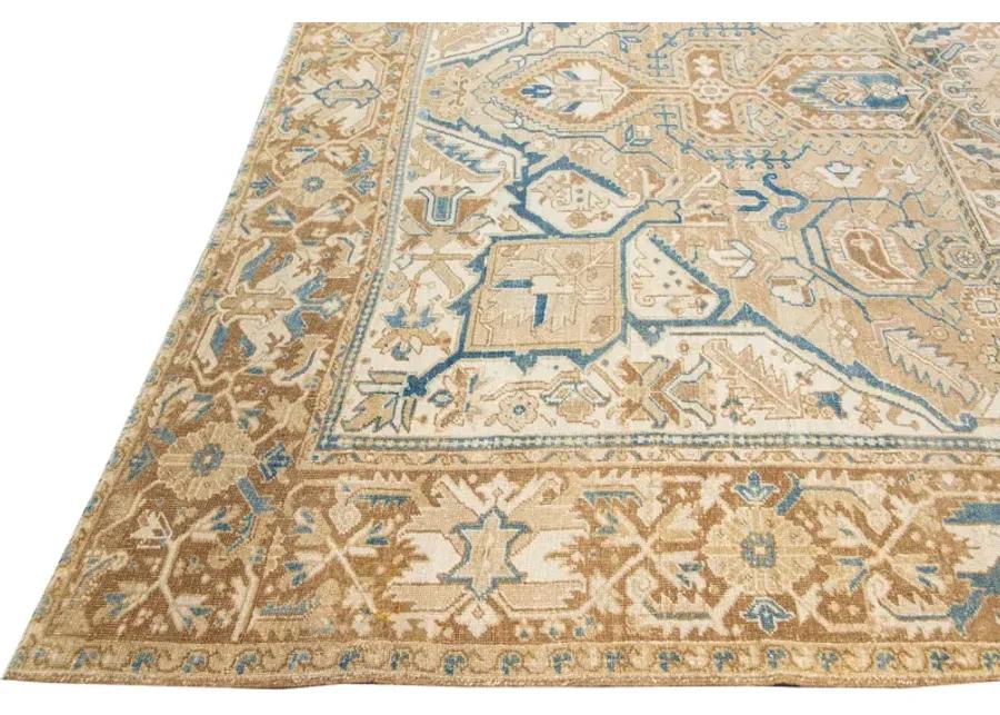 Antique Persian Heriz Rug - Apadana - Beige - Beige