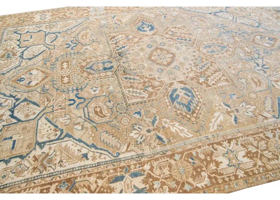 Antique Persian Heriz Rug - Apadana - Beige - Beige