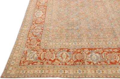 Antique Persian Tabriz Rug - Apadana - Orange - Orange