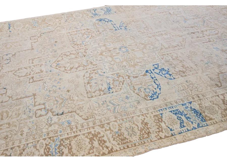 Antique Persian Heriz Rug - Apadana - Beige - Beige