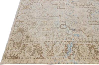 Antique Persian Heriz Rug - Apadana - Beige - Beige