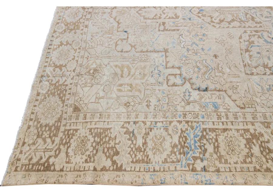 Antique Persian Heriz Rug - Apadana - Beige - Beige