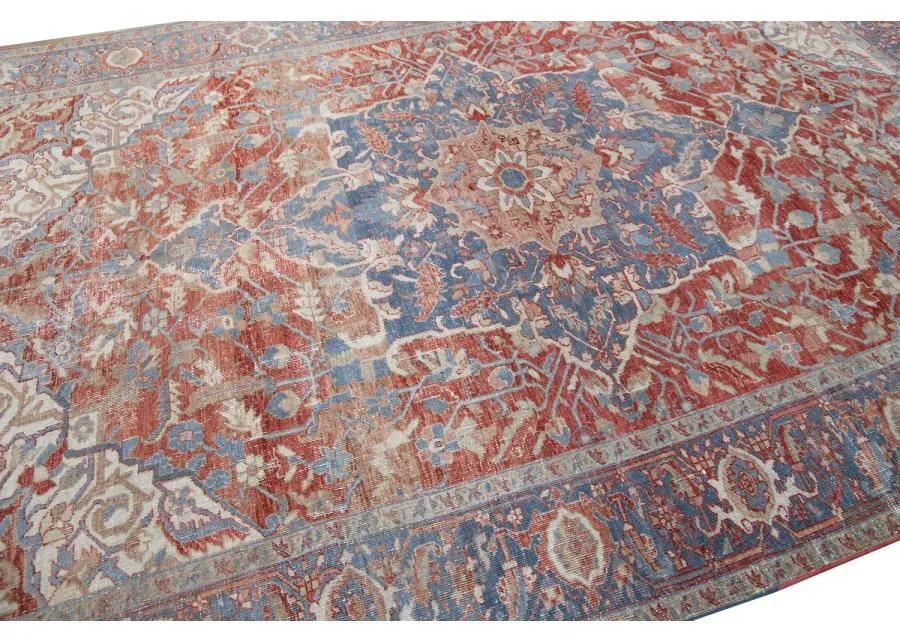 Antique Persian Heriz Rug - Apadana - Red - Red