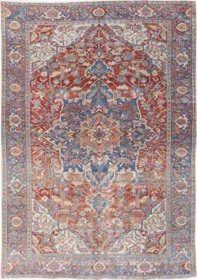 Antique Persian Heriz Rug - Apadana - Red - Red