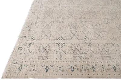 Vintage Turkish Geometric Rug - 9' x 14' - Apadana - Beige - Beige