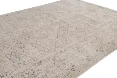 Vintage Turkish Geometric Rug - 9' x 14' - Apadana - Beige - Beige