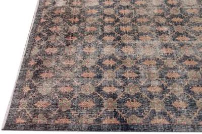 Vintage Turkish Deco Rug - 7' 4" x 10' 10 - Apadana - Blue - Blue