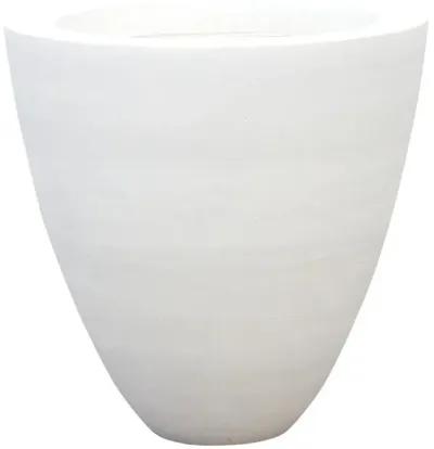 White Dove Round Stone Outdoor Planter - de-cor - Handcrafted - 25" l x 25" w x 26" h