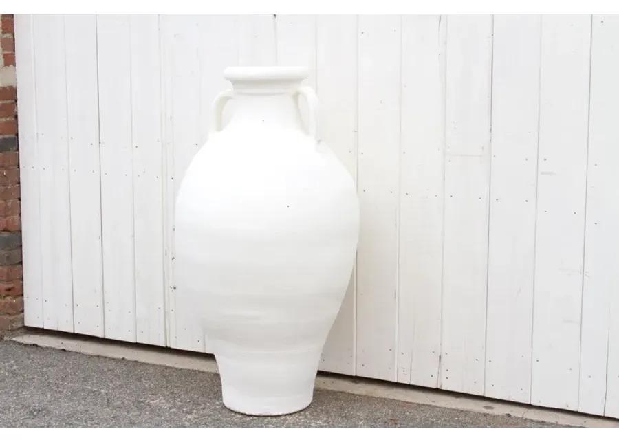 Amphora Greek Terracotta Outdoor Planter - de-cor - Handcrafted - white - 26" l x 26" w x 47" h