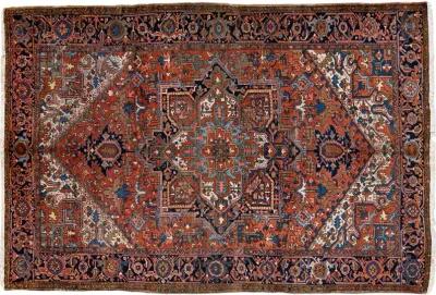 Antique Persian Heriz Rug - Apadana - Red - Red