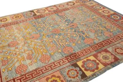 Vintage Persian Khotan Rug - Apadana - Blue - Blue