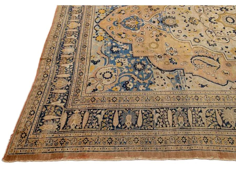 Antique Persian Tabriz Rug - Apadana - Blue - Blue