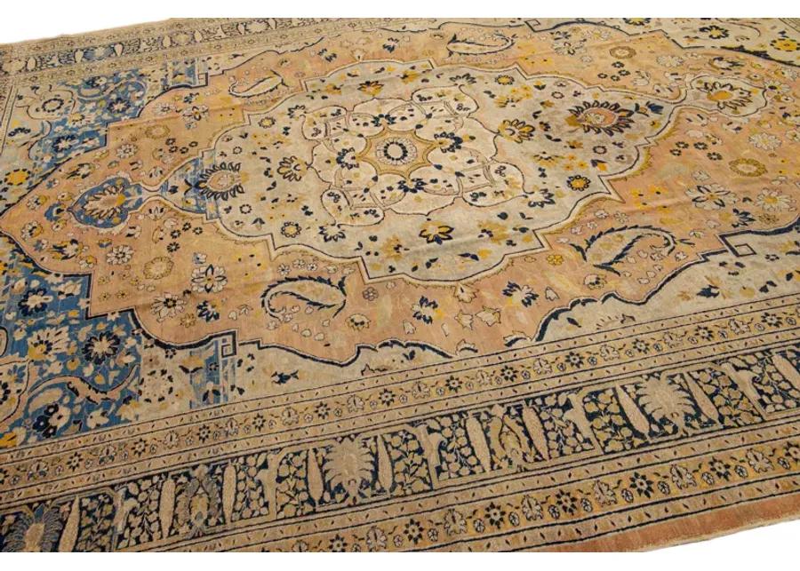 Antique Persian Tabriz Rug - Apadana - Blue - Blue