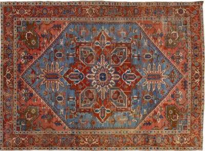 Antique Persian Serapi Rug - Apadana - Blue - Blue